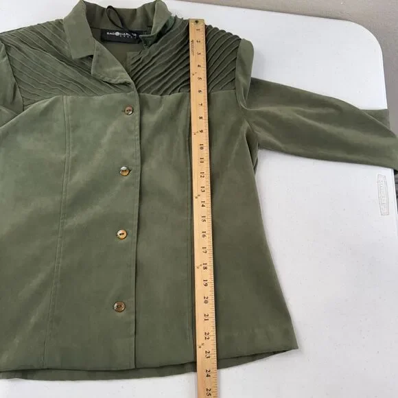 Sag Harbor Women's Jacket & Dress 2 Piece Suit Set Solid Olive Green - Picture 13 of 15